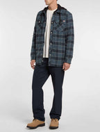 Relaxed Fleece-Lined Hooded Flannel Overshirt - Dark Navy - Men
