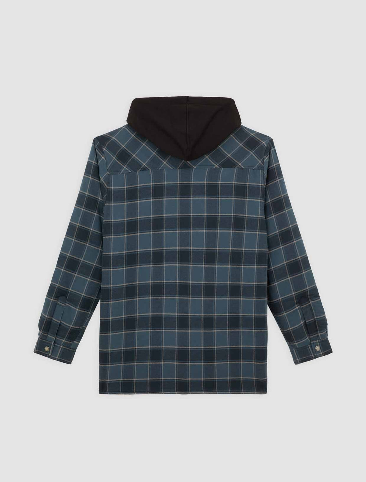 Relaxed Fleece-Lined Hooded Flannel Overshirt - Dark Navy - Men