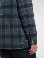 Relaxed Fleece-Lined Hooded Flannel Overshirt - Dark Navy - Men