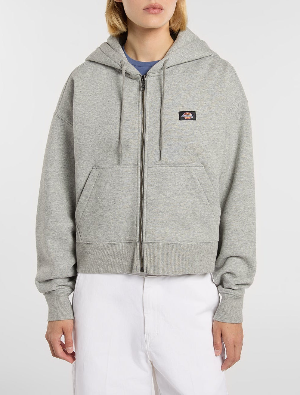 Sudadera con capucha y cremallera Oakport - Gris jaspeado - Mujer