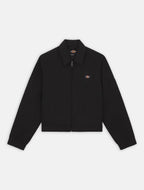 Eisenhower Cropped Lined Work Jacket - Black - Women