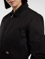 Eisenhower Cropped Lined Work Jacket - Black - Women