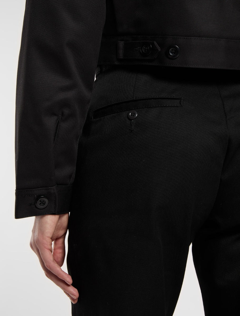 Eisenhower Cropped Lined Work Jacket - Black - Women
