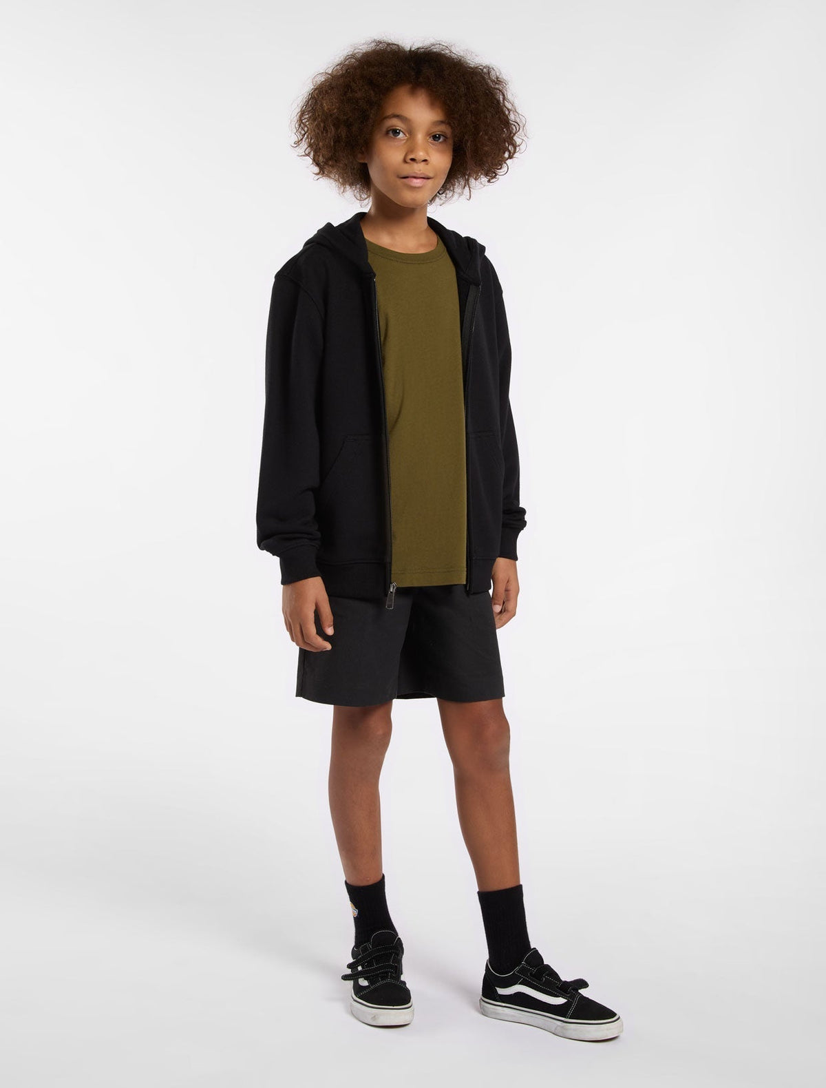 Sudadera Con Capucha Terry Para Niños - Black