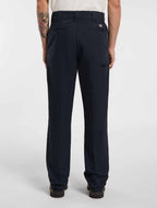 Pantalón de trabajo de sarga, corte regular y cintura activa - azul marino oscuro - hombre