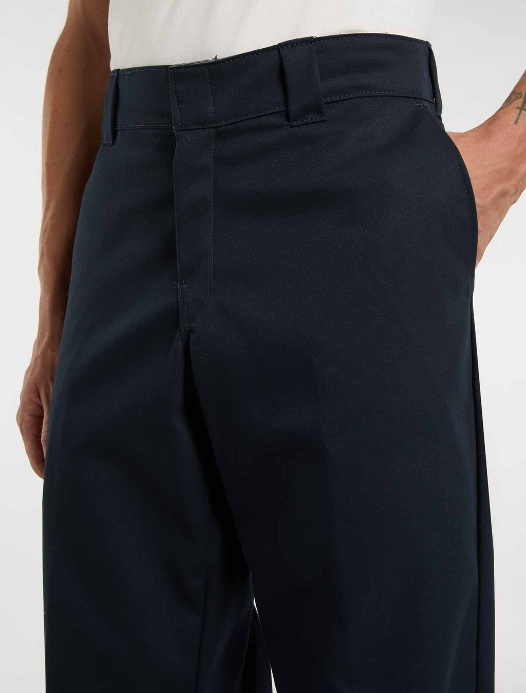Pantalón de trabajo de sarga, corte regular y cintura activa - azul marino oscuro - hombre