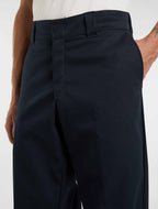 Pantalón de trabajo de sarga, corte regular y cintura activa - azul marino oscuro - hombre