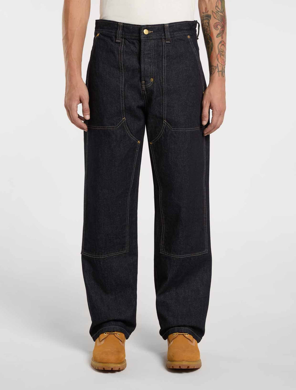 Jeans comodi Trucker Double Knee - Rinsed