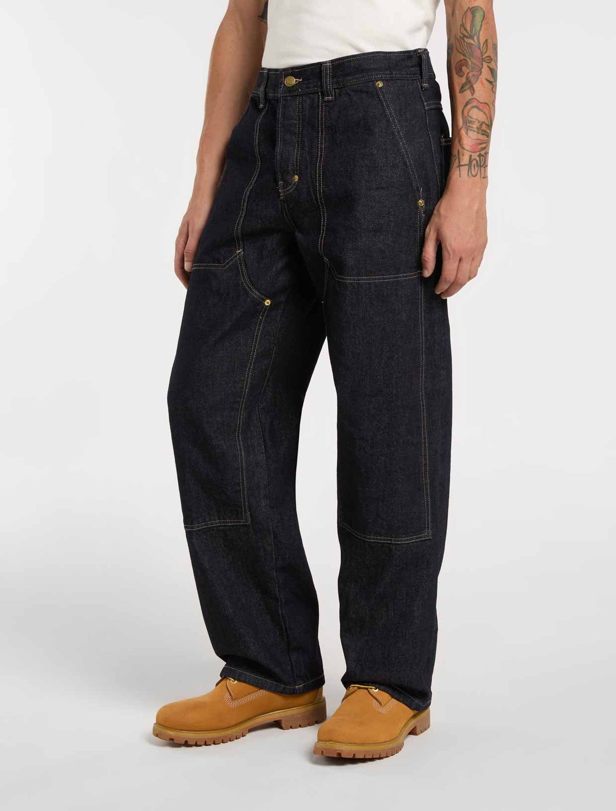 Jeans comodi Trucker Double Knee - Rinsed