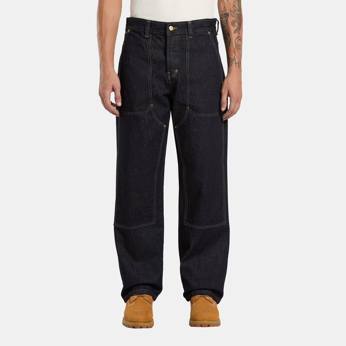 Jeans comodi Trucker Double Knee - Rinsed