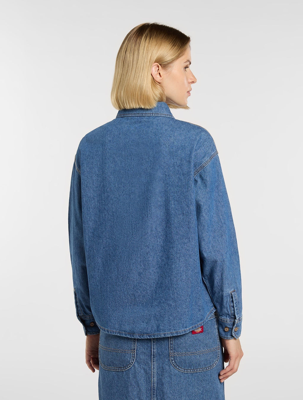 Lightweight Long Sleeve Denim Shirt - Blue