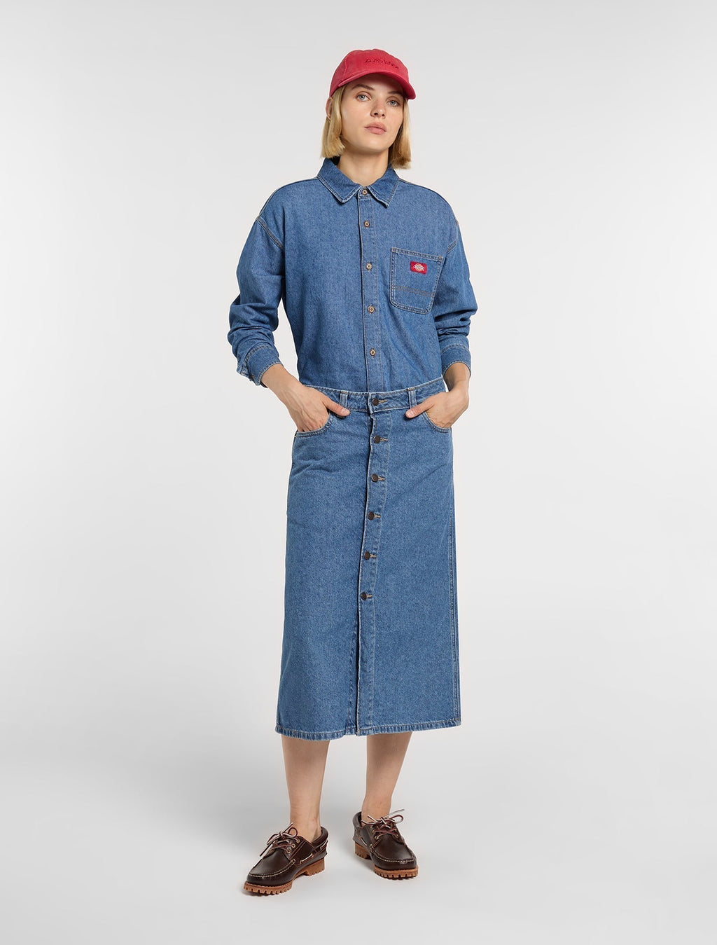 Lightweight Long Sleeve Denim Shirt - Blue