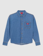 Lightweight Long Sleeve Denim Shirt - Blue