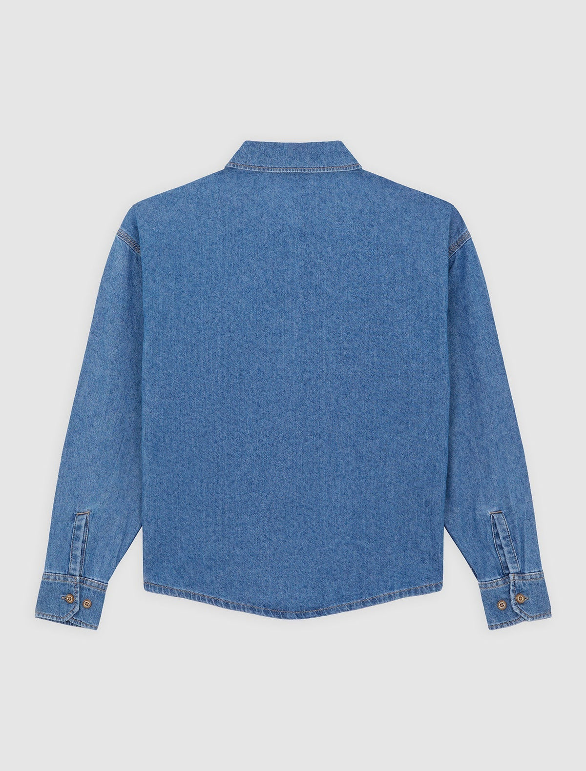 Lightweight Long Sleeve Denim Shirt - Blue