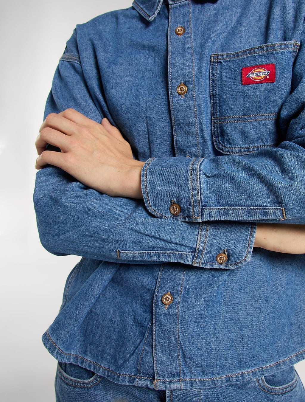Lightweight Long Sleeve Denim Shirt - Blue