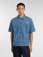 Dickies X Harley-Davidson Camisa de trabajo boxy de cambray - Azul cambray