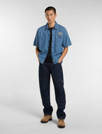 Dickies X Harley-Davidson Camisa de trabajo boxy de cambray - Azul cambray