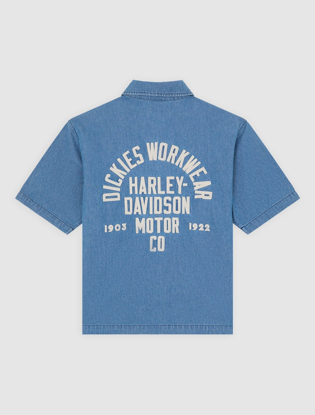 Dickies X Harley-Davidson Camisa de trabajo boxy de cambray - Azul cambray