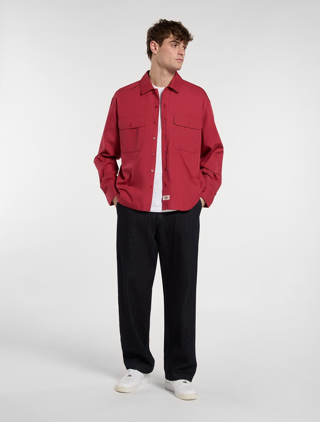 Supima Long-Sleeve Work Shirt - Garnet