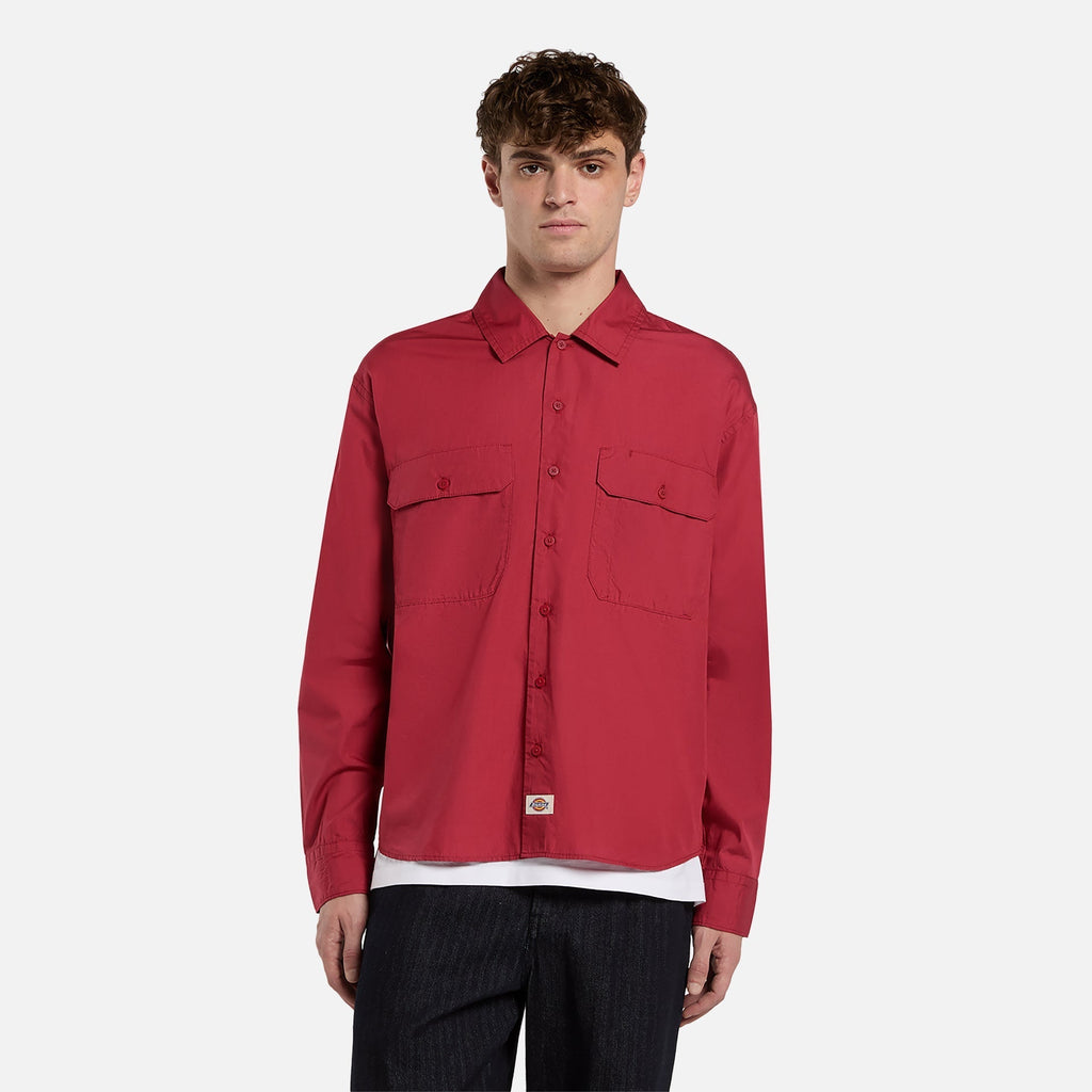 Supima Long-Sleeve Work Shirt - Garnet