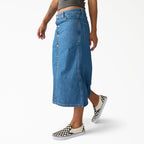 Falda vaquera midi para mujer - Blue