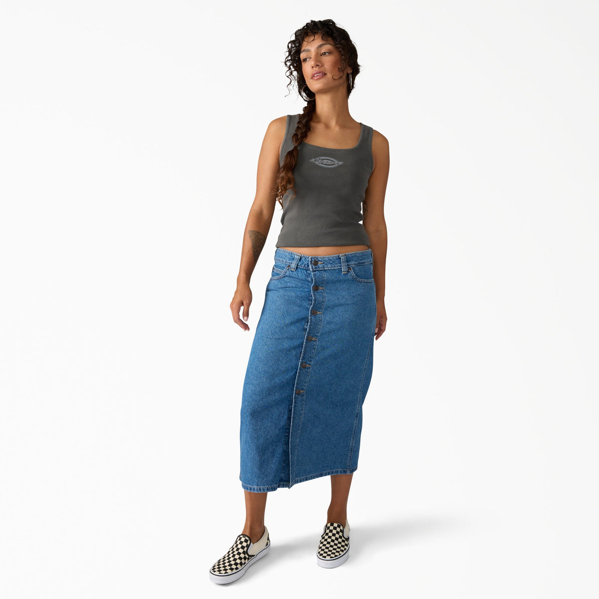 Falda vaquera midi para mujer - Blue
