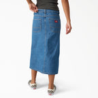 Falda vaquera midi para mujer - Blue