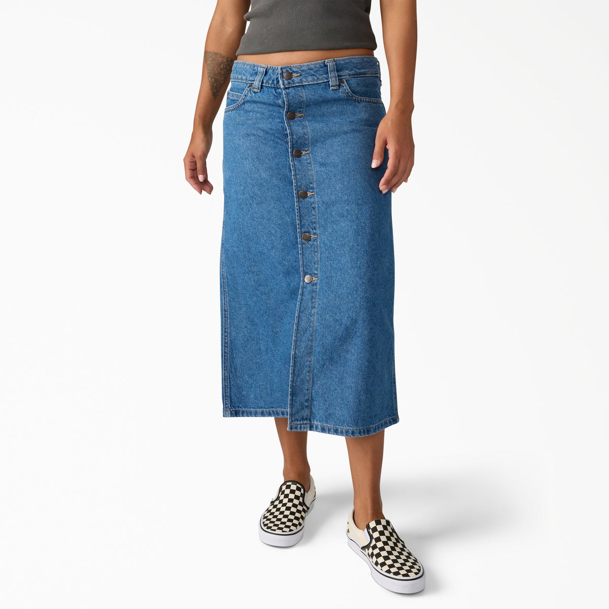 Falda vaquera midi para mujer - Blue