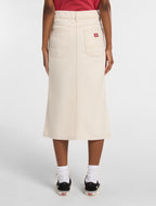 Women'S Midi Denim Skirt - Ecru