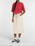 Falda Midi Vaquera - Ecru - Mujer