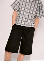 Pantalones cortos de trabajo de 13 pulgadas de sarga de cáñamo - Black