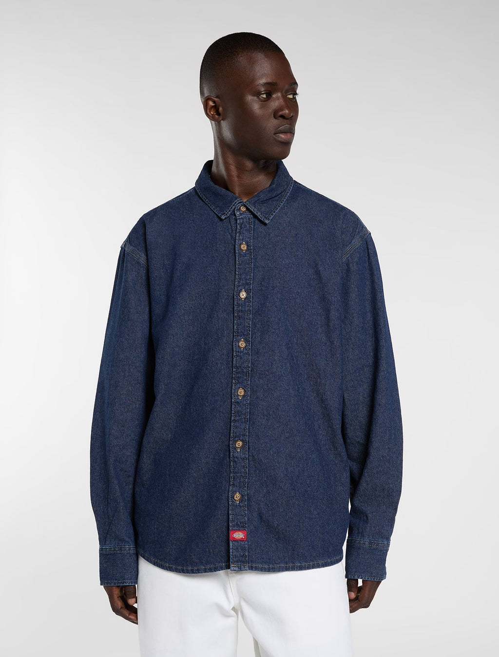 Chemise En Denim À Manches Longues Légère - Dark Indigo