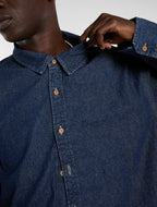 Chemise En Denim À Manches Longues Légère - Dark Indigo