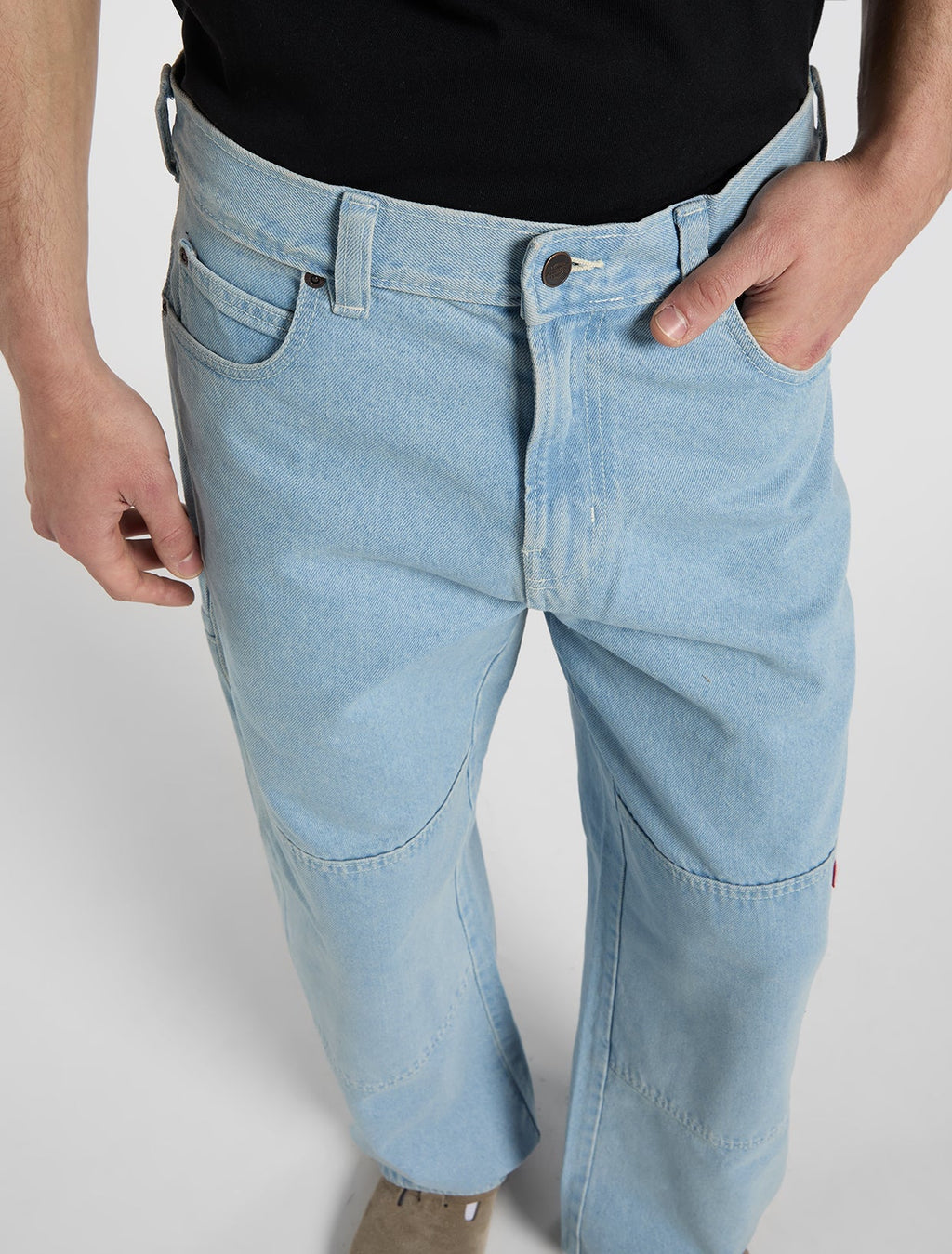 Jeansy Double Knee Loose Straight – Vintage Blue – Męskie