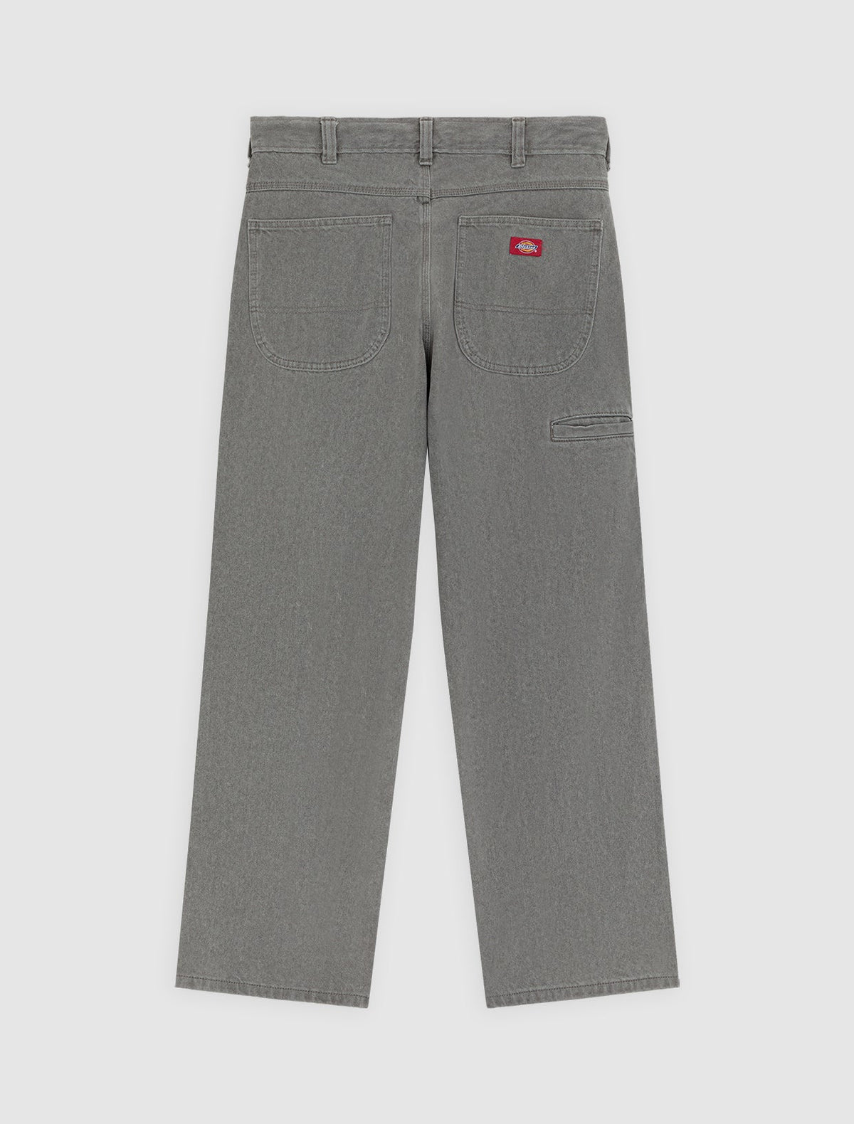 Double Knee Loose Straight Jeans - Grey Wash Tinted