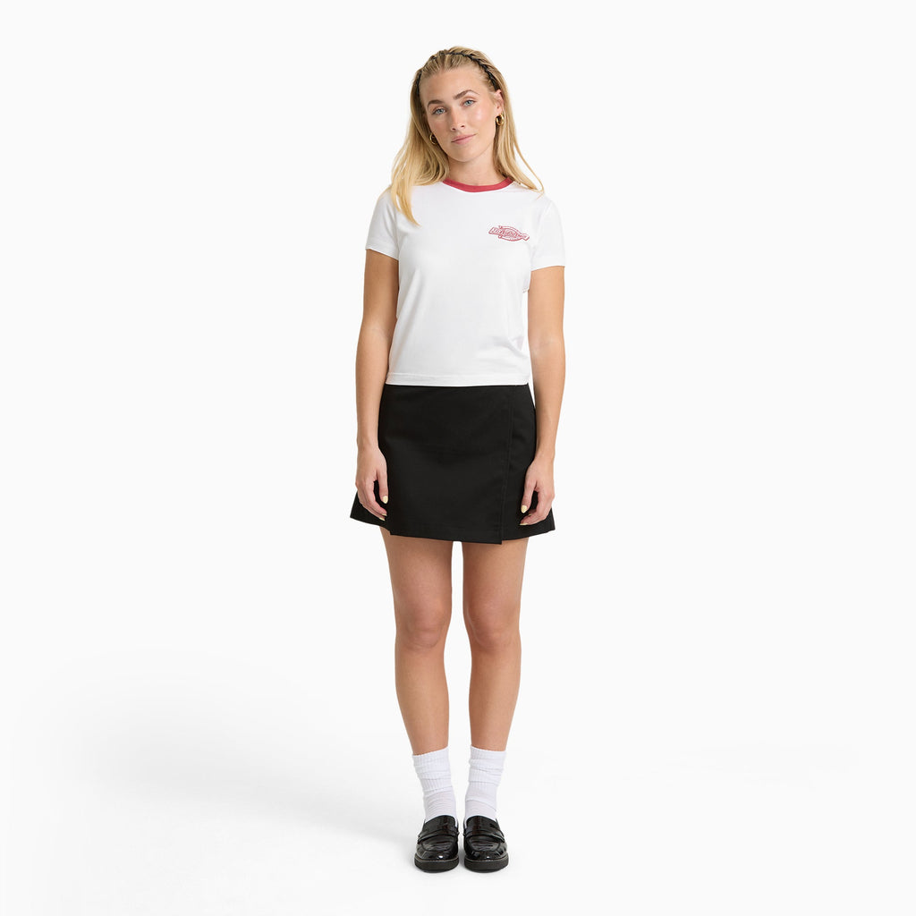T-shirt con bordi a contrasto donna Plainville - White