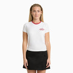 T-shirt con bordi a contrasto donna Plainville - White