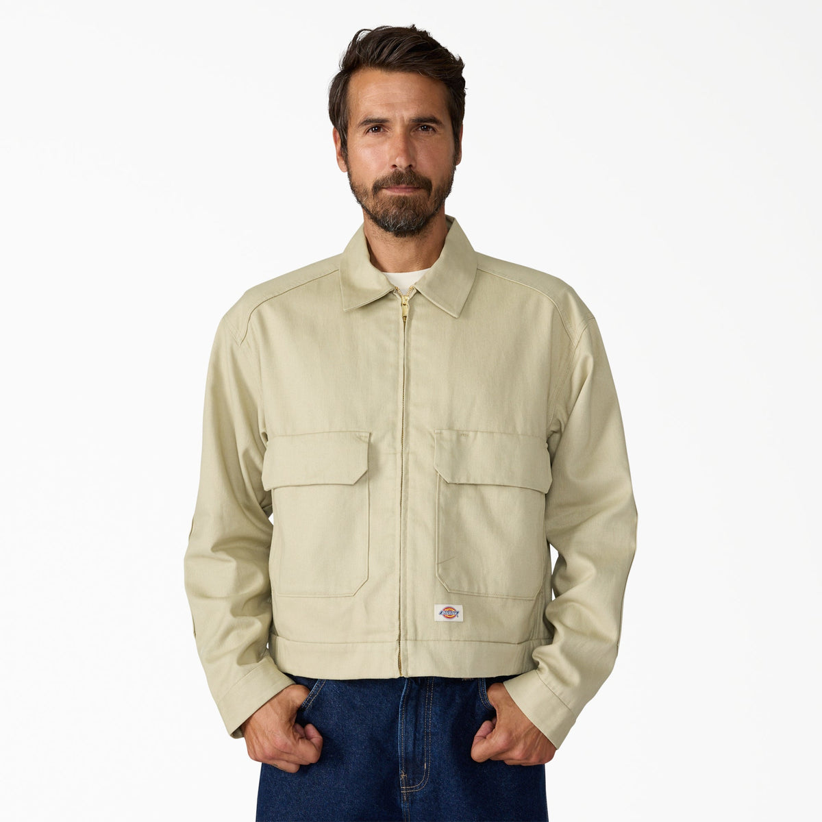 Chaqueta Trucker de sarga de cáñamo - Eucalyptus