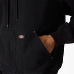 Cazadora bomber de lona con capucha sin forro - Black