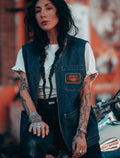 Dickies x Harley-Davidson Sleeveless Denim Jacket - Rinsed Indigo Blue