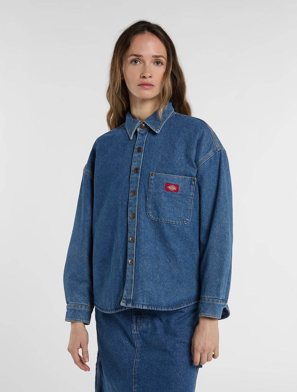 Sovracamicia in denim Mina - Blu classico - Donna