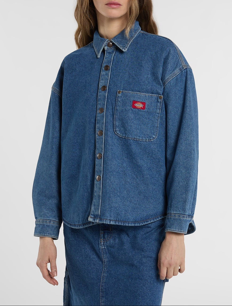 Sovracamicia in denim Mina - Blu classico - Donna