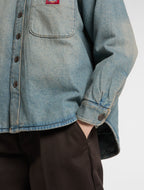 Sovracamicia in denim Mina - Lavaggio chiaro effetto vissuto - Donna