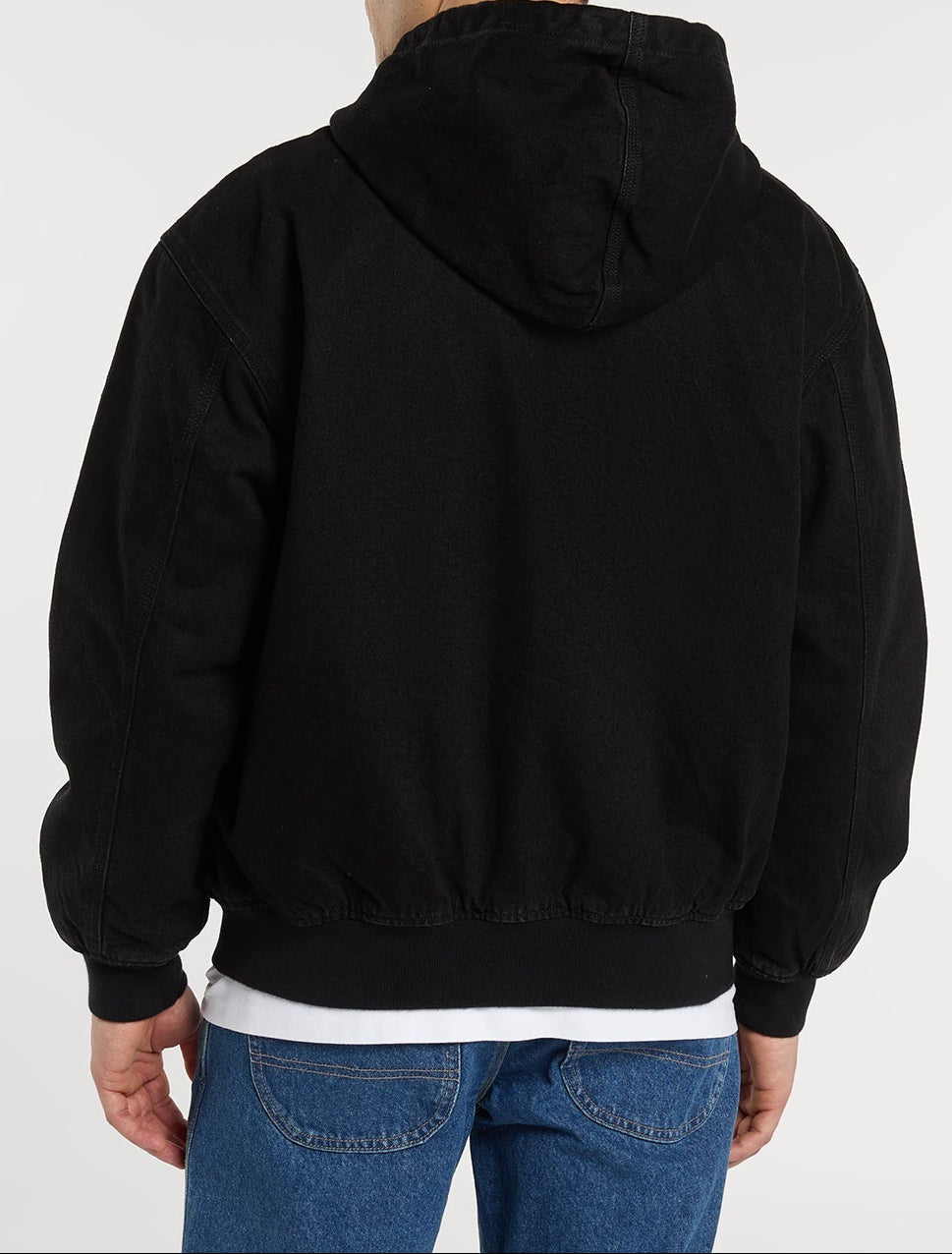 Bomber con cappuccio in denim foderato Hilham - Nero - Uomo