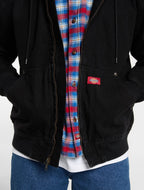 Bomber con cappuccio in denim foderato Hilham - Nero - Uomo