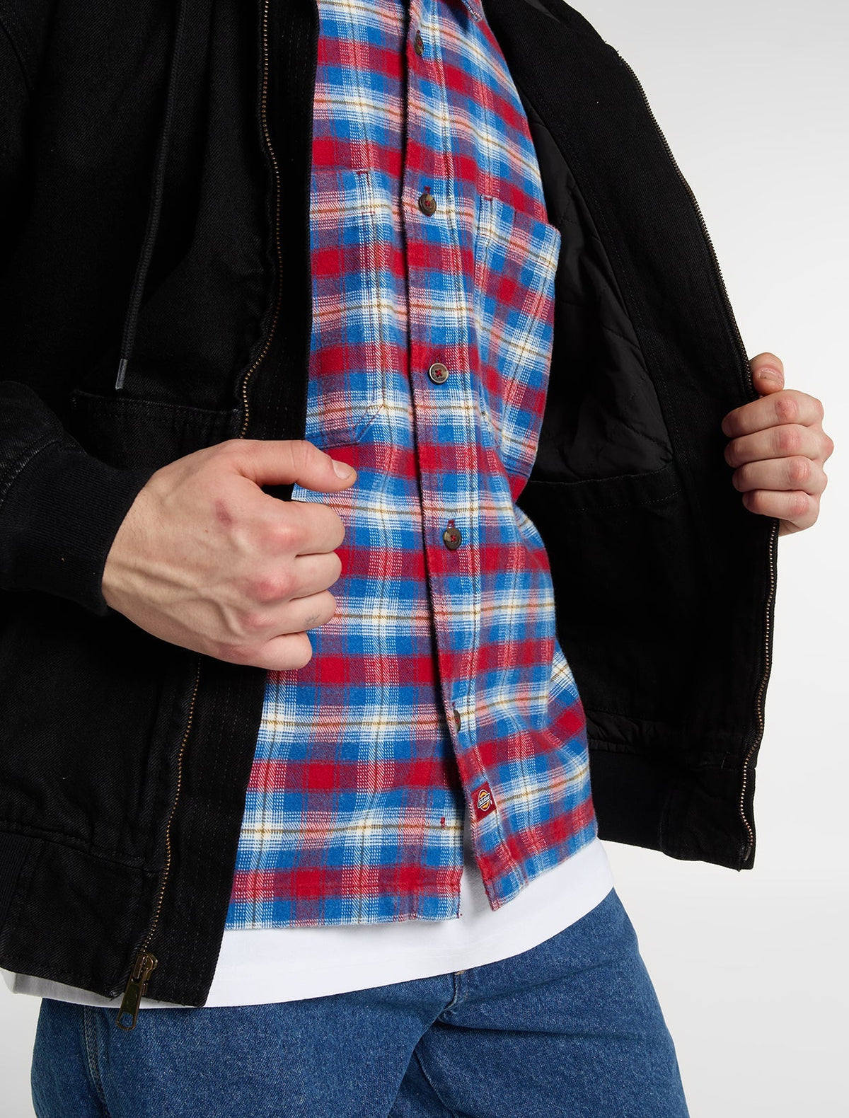 Bomber con cappuccio in denim foderato Hilham - Nero - Uomo