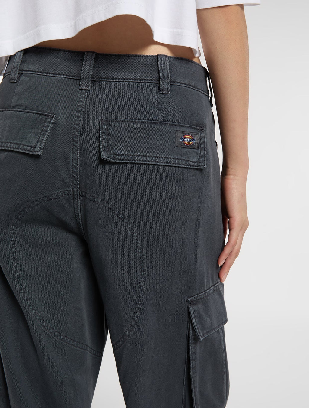247 Loose Garment-Dyed Cargo Trousers - Charcoal - Women