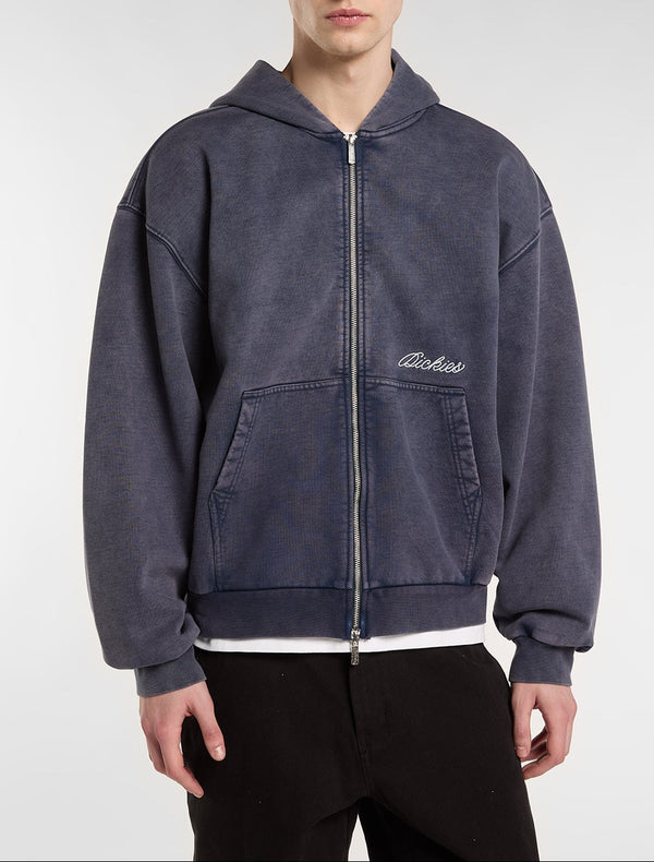 Felpa con cappuccio e zip Baker - Blu navy - Uomo