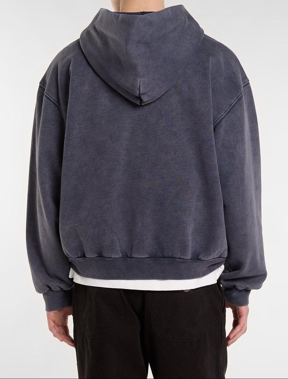 Felpa con cappuccio e zip Baker - Blu navy - Uomo