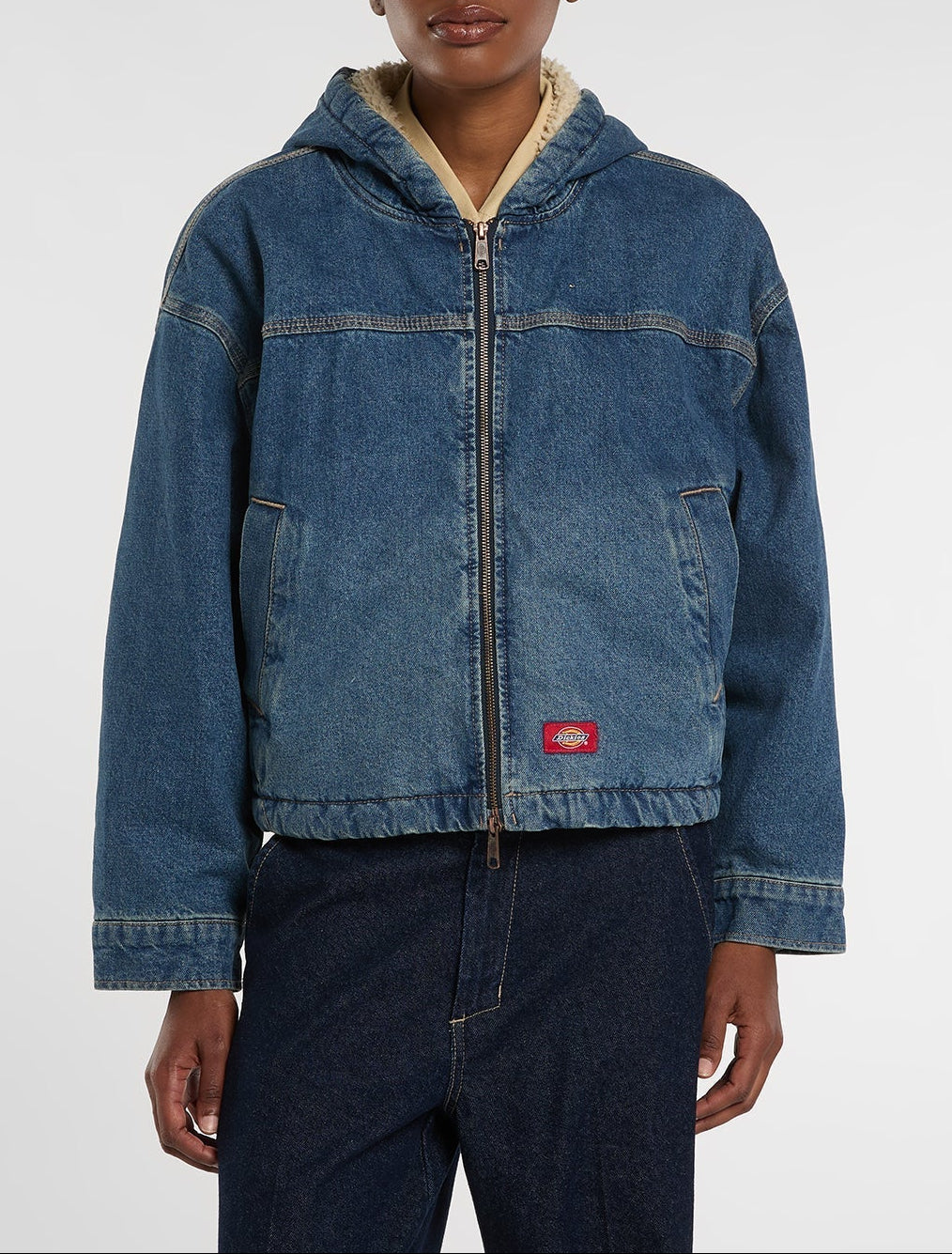 Giacca in denim con cappuccio Miami - Marrone scuro - Donna